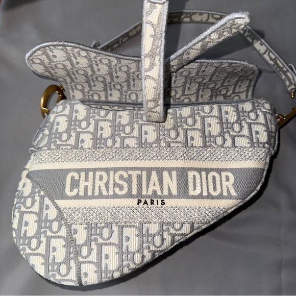Dior Saddle Bag with Gery Dior Oblique Embroidery - Picture 8 of 10